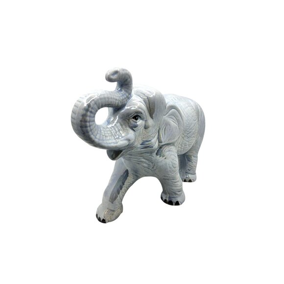 Vintage Porcelain Lusterware Iridescent Good Luck Elephant Figurine - Picture 4 of 7